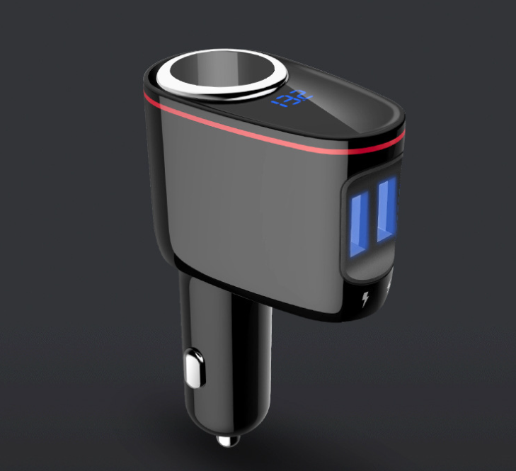 Car charger quick charge dual USB mobile phone flash charge car cigarette lighter Bluetooth car QC3.0 fast charge