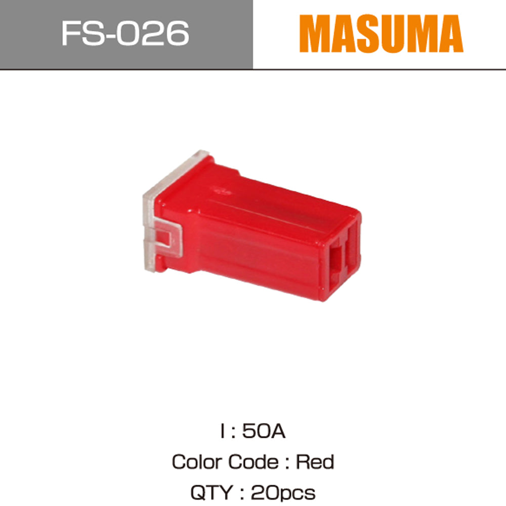 FS-026 50A Red 20 pcs MASUMA USA Car Spare Parts Kits Fuses