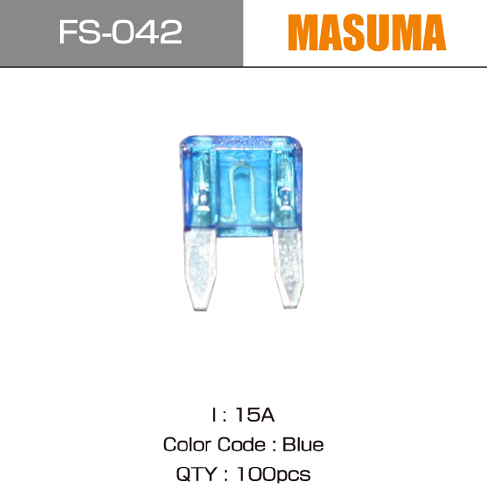 FS-042 15A Blue 100 pcs MASUMA Cambodia Car Accessories fuse Kits