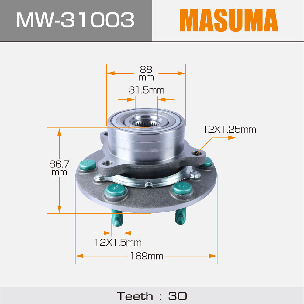 MW-31003 MASUMA Auto Part Manufacturer Universal Parts Rear Front wheel hub unit