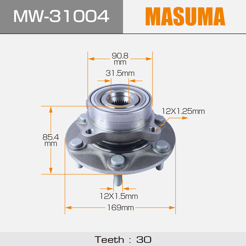 MW-31004 MASUMA Japan Universal Parts Rear Front wheel bearing hub