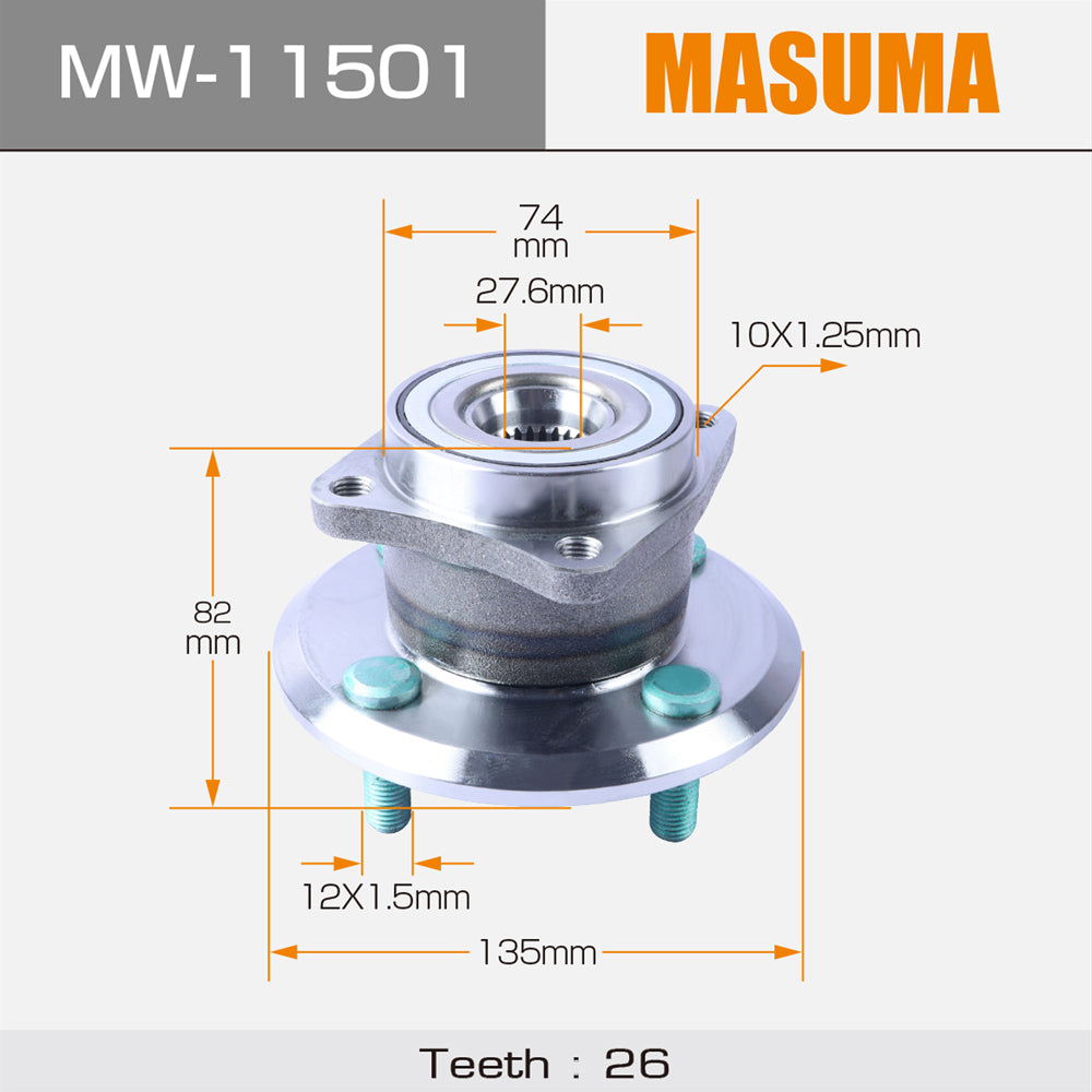 MW-11501 MASUMA Manufacturers Auto Bearing wheel hub bearing