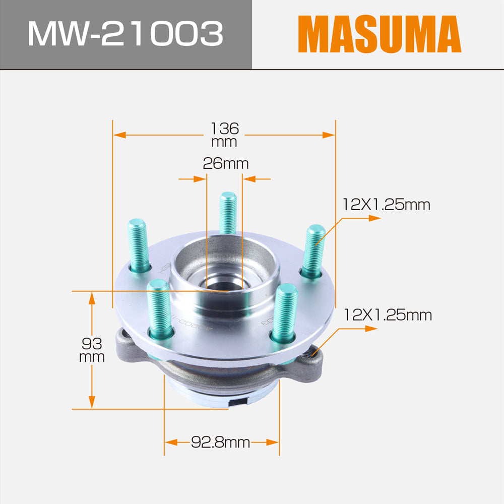MW-21003 MASUMA China Universal Parts Rear wheel hub bearing