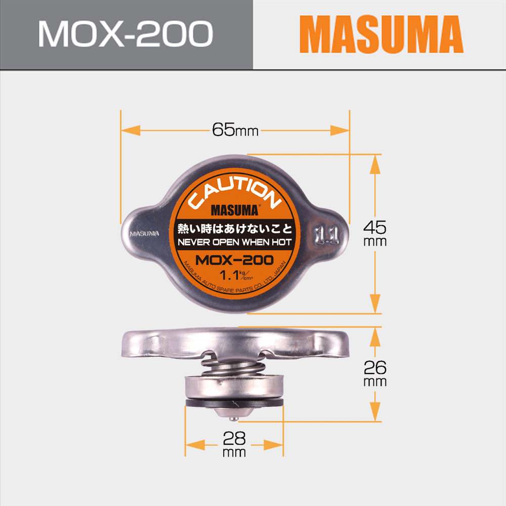 MOX-200 MASUMA Cooling System auto car Radiator Filler cover caps