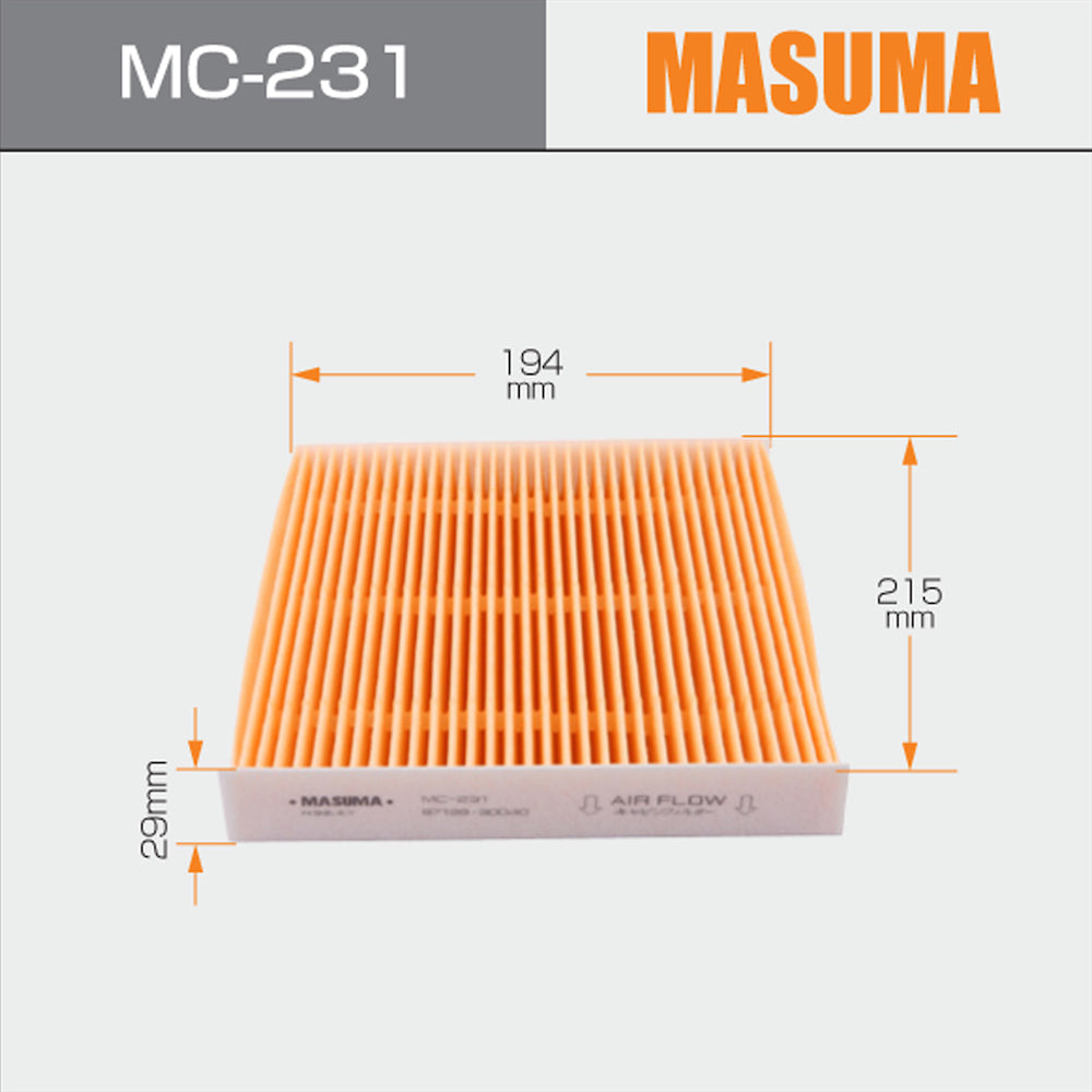 MC-231 MASUMA Automotive Parts Accessories Air Conditioning System car air cabin filter 87139-30040