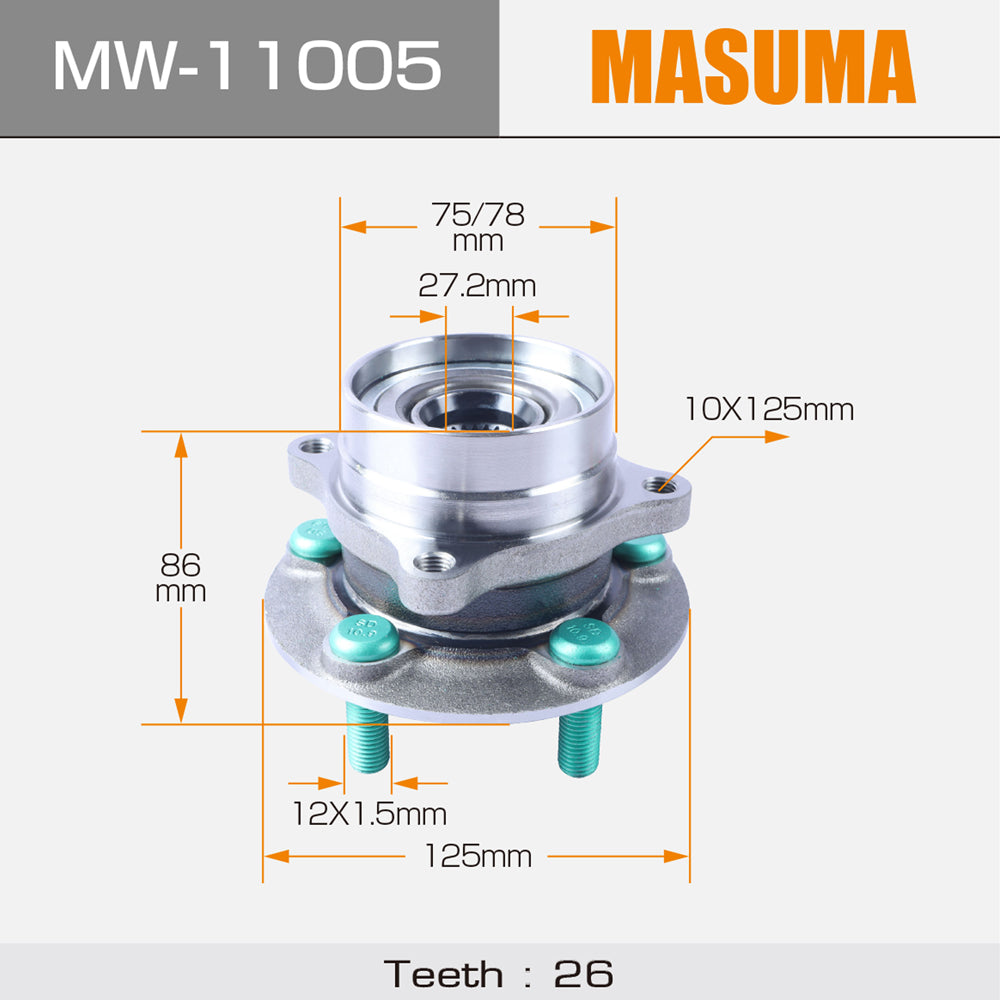 MW-11005 MASUMA Japanese Technology Auto Bearing Wheel Hub parts